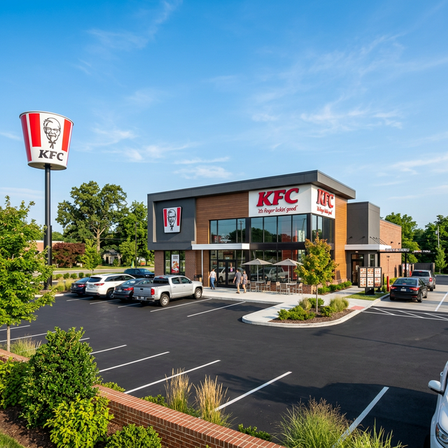 KFC restaurant exterior with modern design